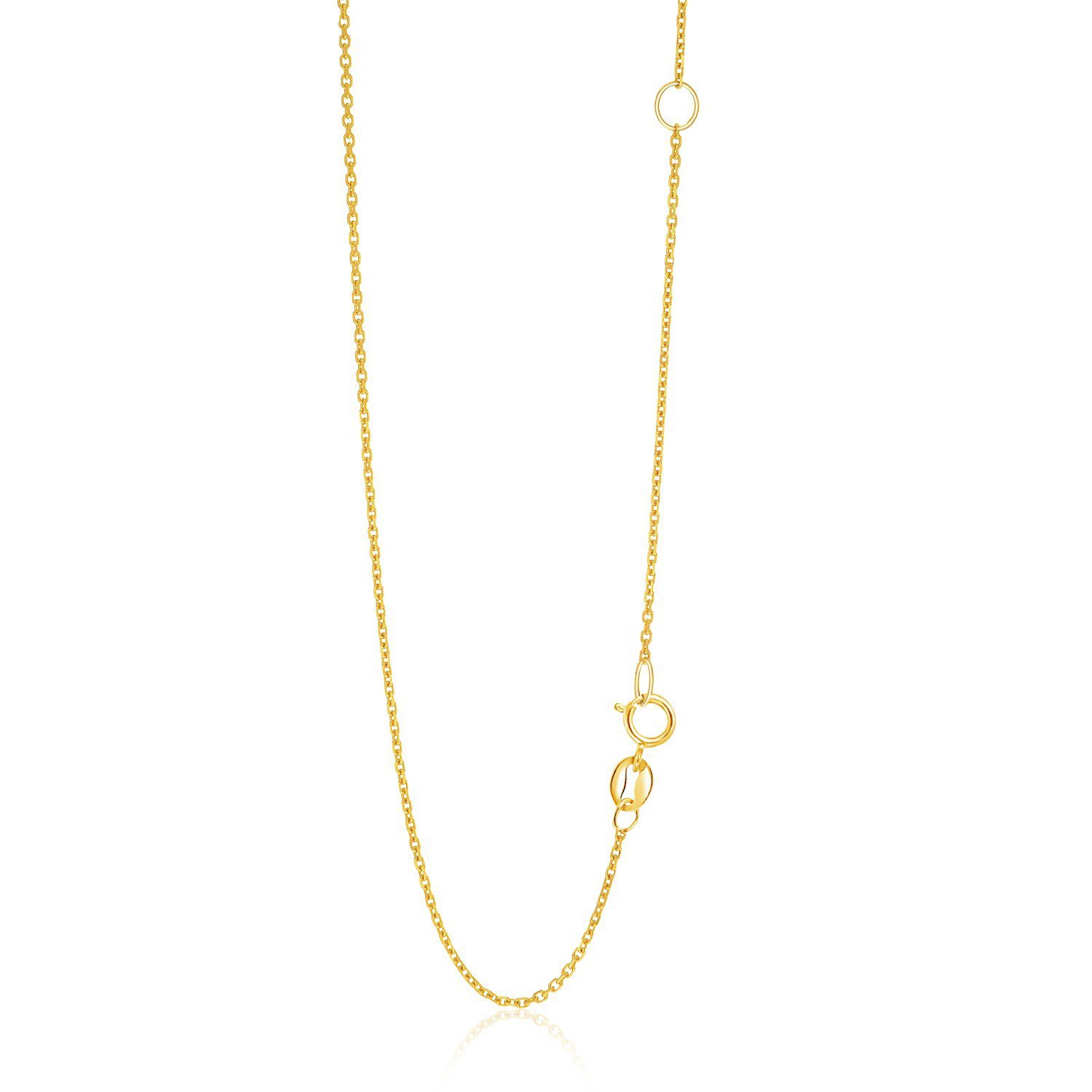 14k Yellow Gold Adjustable Cable Chain 1