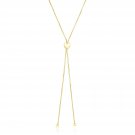 14k Yellow Gold Adjustable Heart Style Lariat Necklace