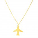 14K Yellow Gold Airplane Necklace