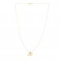 14k Yellow Gold Anchor Heart and Skeleton Key Cluster Charm Necklace