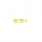 14k Yellow Gold Ball Earrings with Faceted Texture Yellow Gold