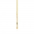 14k Yellow Gold Bar Necklace with Mother of Pearl
