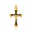 14k Yellow Gold Black Onyx Cross Pendant D156230