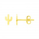 14K Yellow Gold Cactus Earrings Yellow Gold