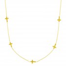 14k Yellow Gold Chain Necklace with Cross Stations