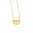 14k Yellow Gold Circle Necklace with Diamonds