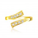 14k Yellow Gold Contemporary Cubic Zirconia Accented Toe Ring D164844