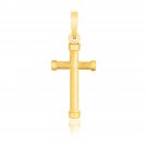 14k Yellow Gold Cross Pendant with Rounded Ends D153247
