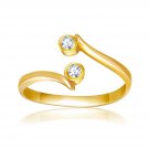 14k Yellow Gold Cubic Zirconia Accented Curve Ended Toe Ring D186835