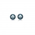 14k Yellow Gold Cultured Black Pearl Stud Earrings (6.0 mm) Yellow Gold