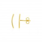 14k Yellow Gold Curve Climber Post Earrings Yellow Gold