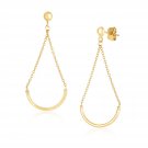 14k Yellow Gold Curved Chain Drop Earrings Yellow Gold
