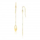 14k Yellow Gold Cutout Oval Chain Dangling Earrings D1464304