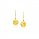 14k Yellow Gold Dangling Round Mesh Earrings D35275292