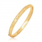 14k Yellow Gold Diamond Cut Design Dome Motif Children's Bangle