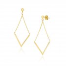 14k Yellow Gold Diamond Shape Chain Drop Earrings D24589953