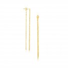 14k Yellow Gold Double Chain Strand Drop Earrings D5392922