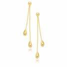 14k Yellow Gold Double Drop Long Earrings D200300