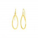 14k Yellow Gold Earrings with Polished Open Teardrop Dangles Yellow Gold