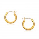 14k Yellow Gold Fancy Diamond Cut Hoop Earrings (5-8 inch Diameter) D193699