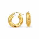14k Yellow Gold Fancy Twist Hoop Earrings (7-8 inch Diameter) D184634