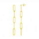 14K Yellow Gold Five Link Paperclip Chain Earrings Yellow Gold