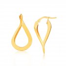 14k Yellow Gold Flat Polished Twisted Hoop Earrings D174876