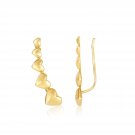 14k Yellow Gold Graduated Heart Climber Style Stud Earrings D59063691