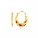 14k Yellow Gold Graduated Oval Hoop Earrings Yellow Gold