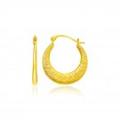 14k Yellow Gold Graduated Round Textured Hoop Earrings Yellow Gold