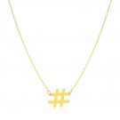 14K Yellow Gold Hashtag Necklace