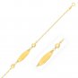 14k Yellow Gold Heart Station Fancy Children's ID Bracelet