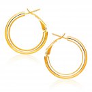 14k Yellow Gold High Polish Hoop Earrings (0.78 inch Diameter) Yellow Gold