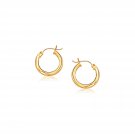 14k Yellow Gold Hoop Earring with Diamond-Cut Finish (20mm Diameter) D164200
