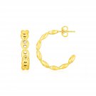 14K Yellow Gold Hoop Mariner Chain Earrings Yellow Gold