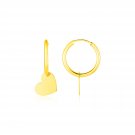 14K Yellow Gold Hoop Polished Earrings with Hearts Yellow Gold
