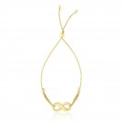 14k Yellow Gold Infinity Motif Adjustable Lariat Bracelet