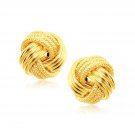 14k Yellow Gold interweaved Love Knot Stud Earrings D169205