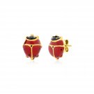 14K Yellow Gold Lady Bug Earrings Yellow Gold