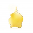 14k Yellow Gold Large Girl Head Charm D159658