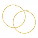 14k Yellow Gold Large Polished Hoop Earrings Yellow Gold