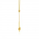 14k Yellow Gold Lariat Necklace with Knots