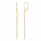 14k Yellow Gold Long Bar Diamond Cut Drop Earrings D85850665