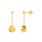 14k Yellow Gold Love Knot Drop Earrings Yellow Gold