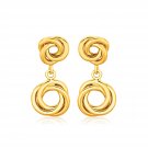 14k Yellow Gold Love Knot Stud Earrings with Drops D112666