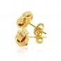 14k Yellow Gold Love Knot with Ridge Texture Earrings D201604