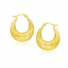 14k Yellow Gold Mesh Style Graduated Hoop Earrings D27458052