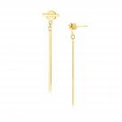 14k Yellow Gold Modern Disc and Bar Drop Earrings D22587843