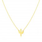 14K Yellow Gold Necklace with Cactus