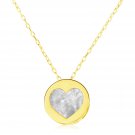 14k Yellow Gold Necklace with Heart in Mother of Pearl